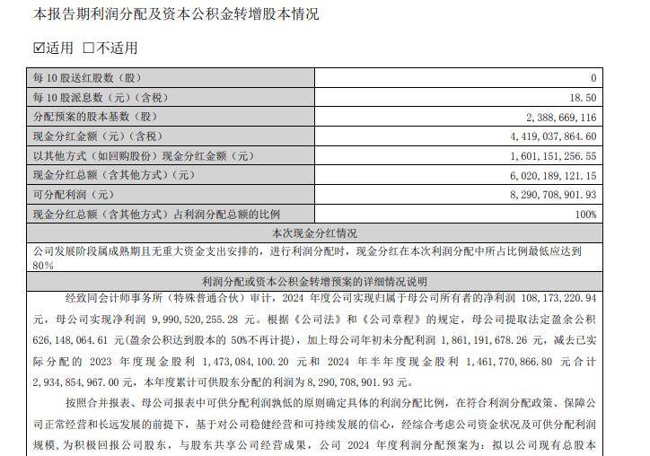 东方雨虹：拟调整2024年度利润分配预案 调整后拟10派9.25元