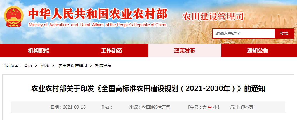 中办、国办：严格保护高标准农田 严禁擅自占用