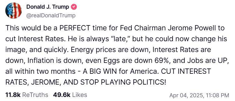 美联储理事预判：特朗普关税对通胀的影响将是暂时的