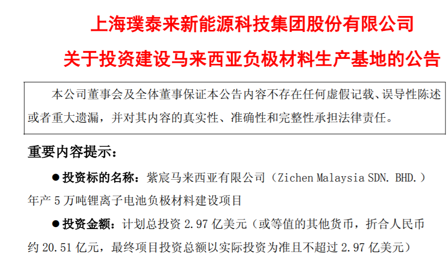 璞泰来携20亿海外扩产背后，负极材料增速掉队，资金压力隐现